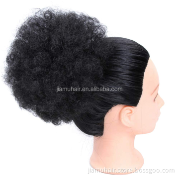 Drawstring Afro Kinky Curly Cozy  Pony Tail  Ponytails Hair Extensions Puff Bun Synthetic Hair Chignon Ponytails Wholesale